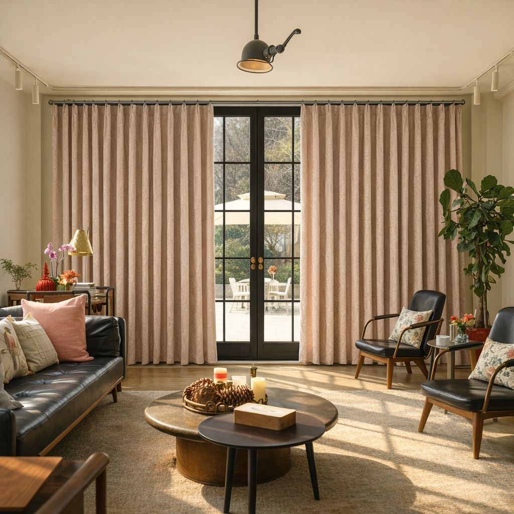 Elowen Embroidered-Pattern Blackout Curtain-0