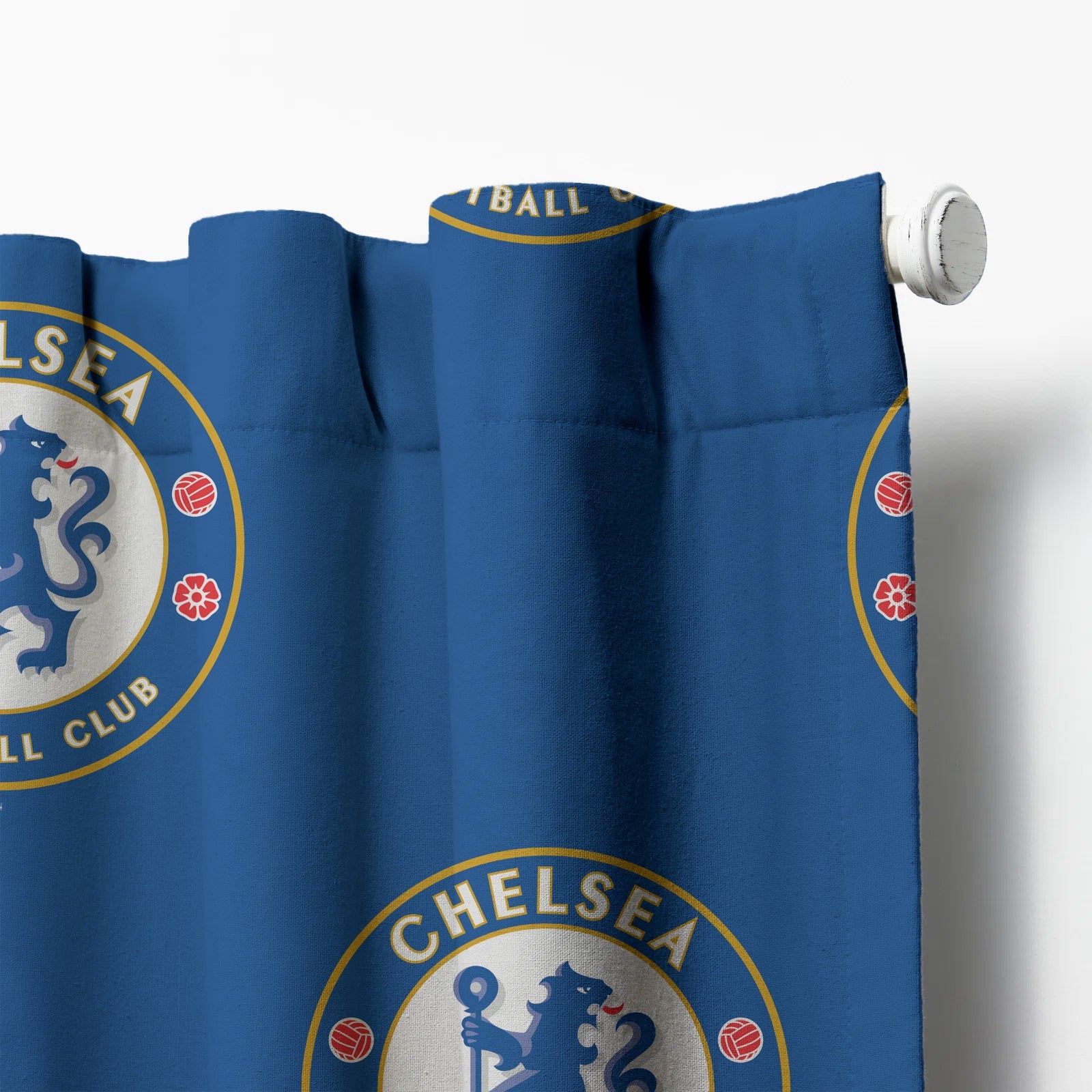 Chelsea FC Curtains | Blackout/Dimout | Eyelets/Tabs/Pockets/Hooks | 91-457cm (36-180") | Custom Sizes-2