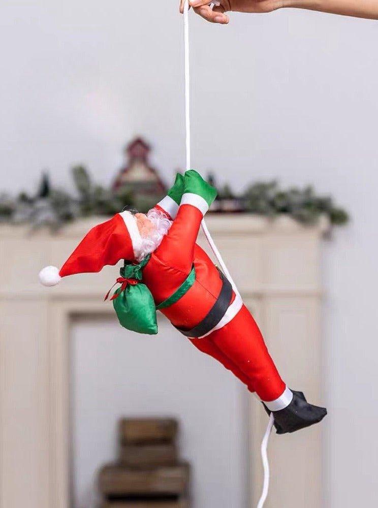 Christmas Electric Santa Decor, Santa Climbing Ropes & Ladder Toy Ornament - PRHOMZ