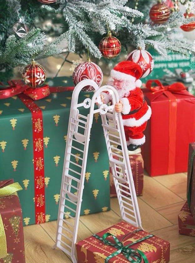 Christmas Electric Santa Decor, Santa Climbing Ropes & Ladder Toy Ornament - PRHOMZ