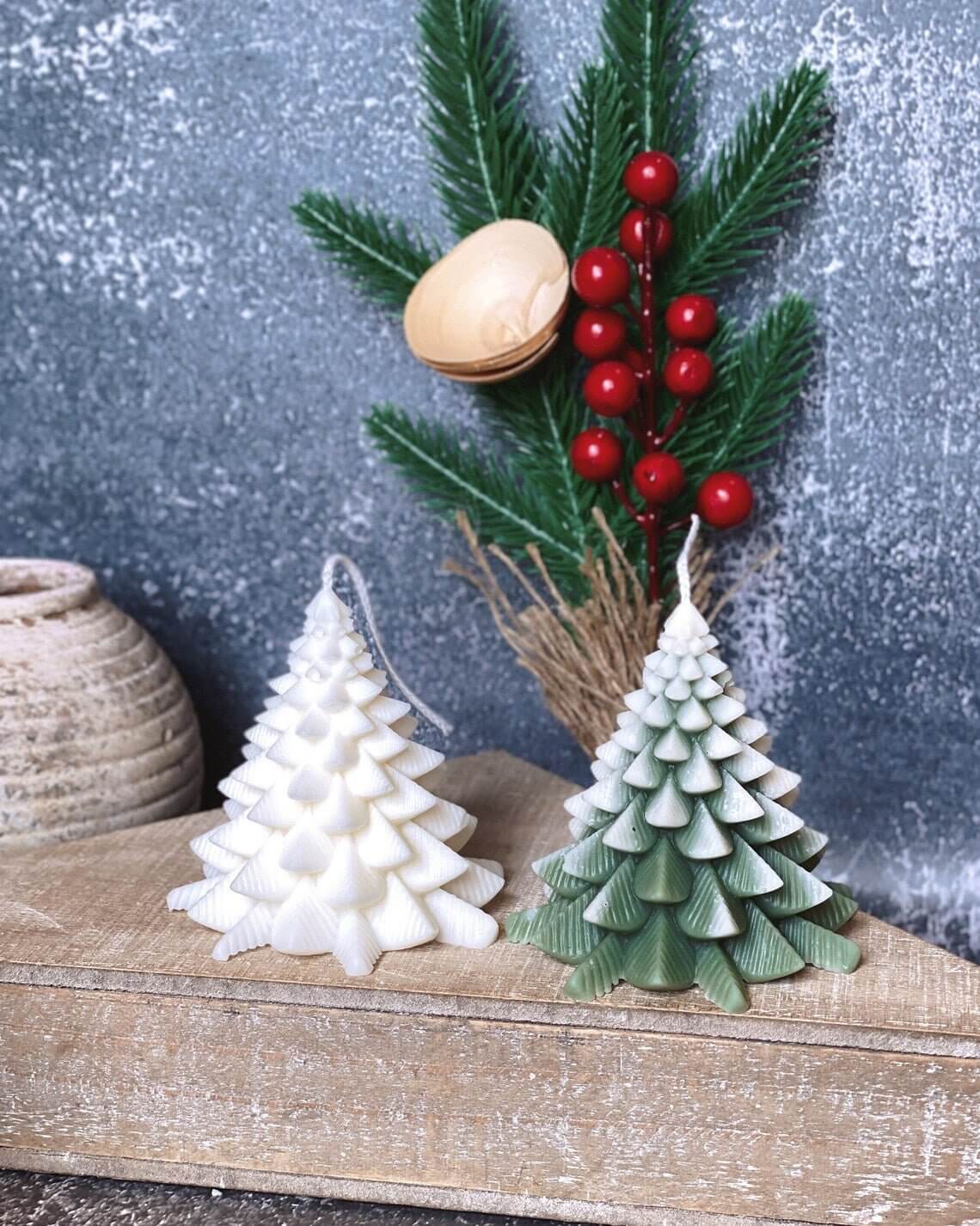 Christmas Fir Tree Candles | Festive Holiday Decor