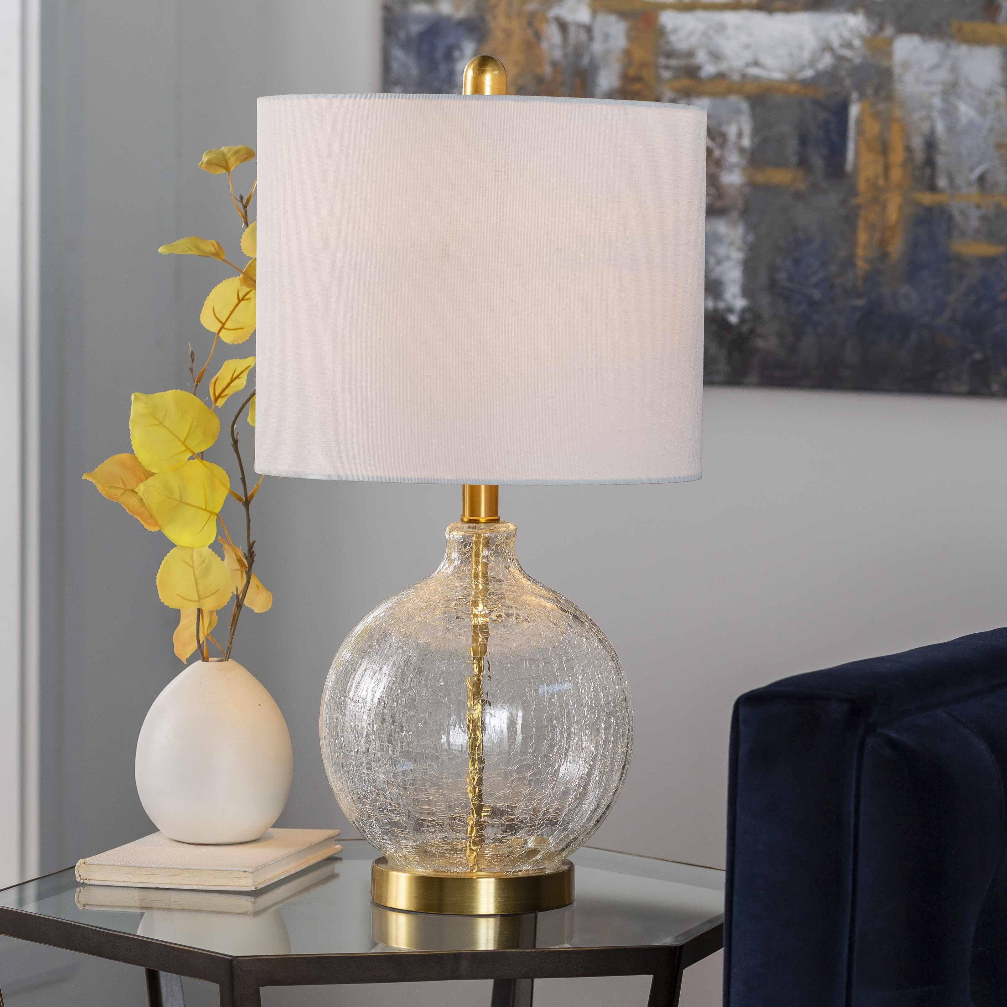 Ciel Contemporary Glass Textured Table Lamp - PRHOMZ