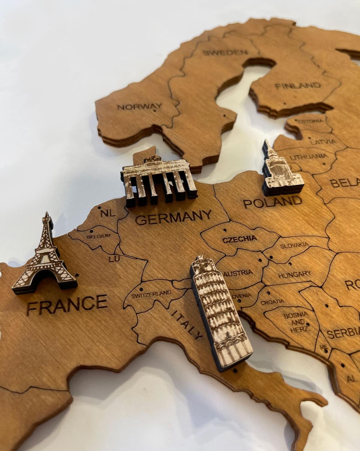 City symbols for the wooden World Map - PRHOMZ