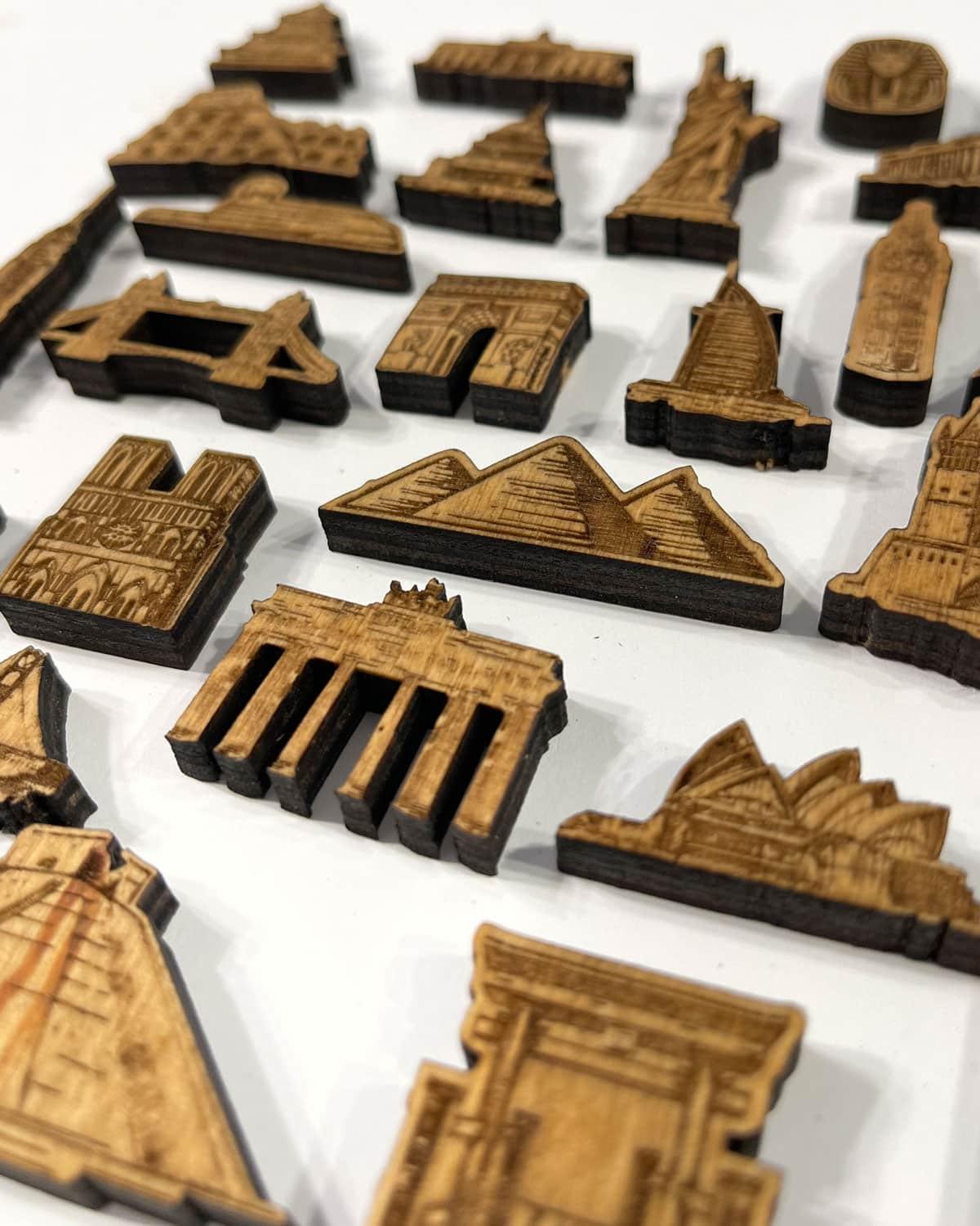 City symbols for the wooden World Map - PRHOMZ