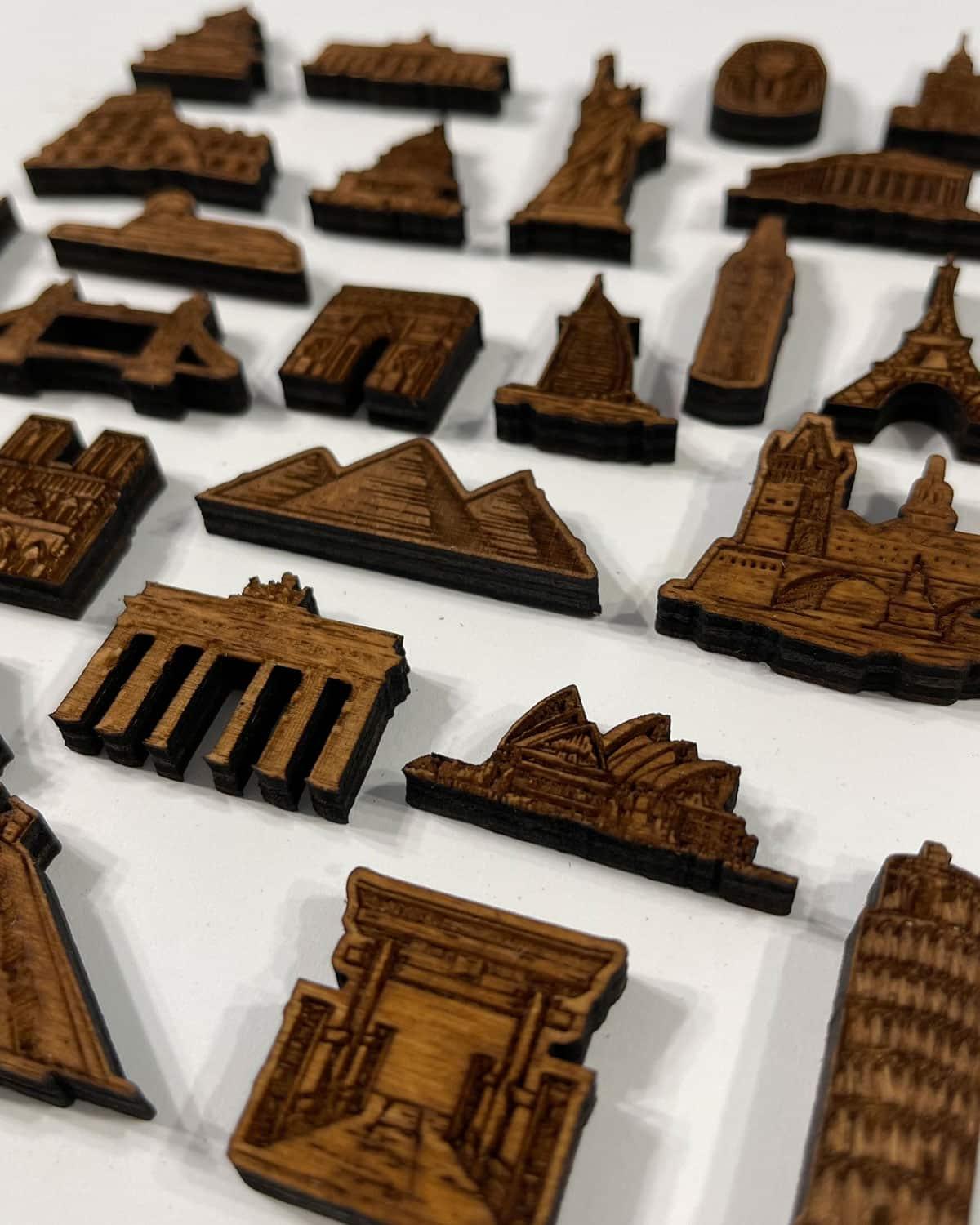 City symbols for the wooden World Map - PRHOMZ