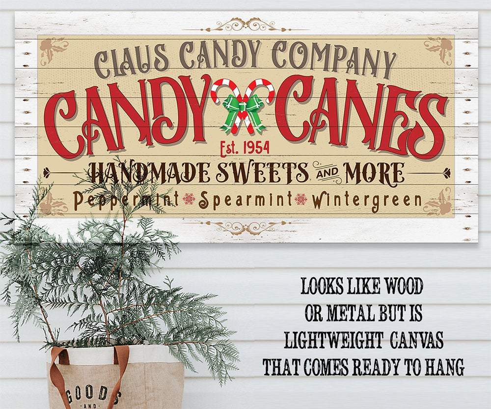 Claus Candy Cane Co - Canvas