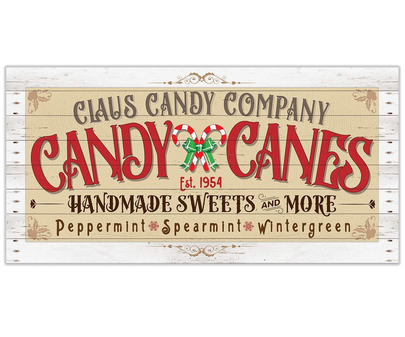Claus Candy Cane Co - Canvas