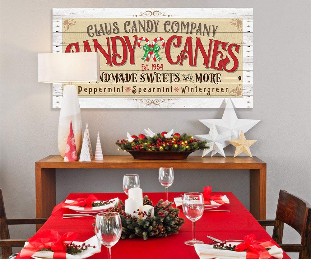 Claus Candy Cane Co - Canvas