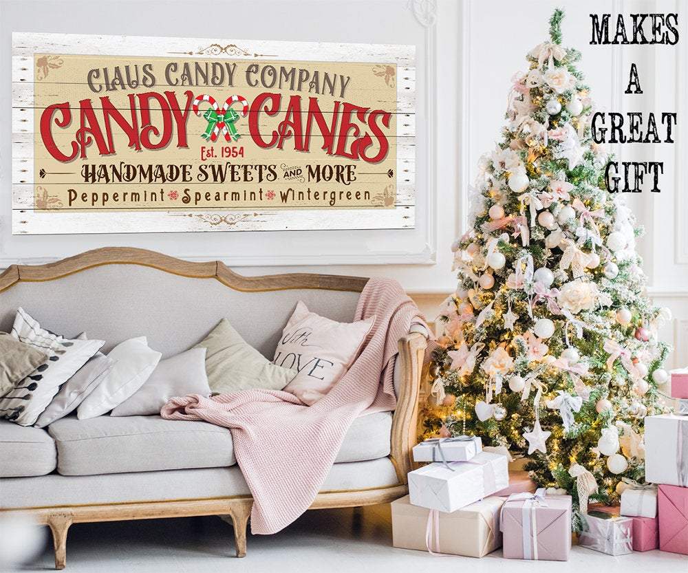 Claus Candy Cane Co - Canvas