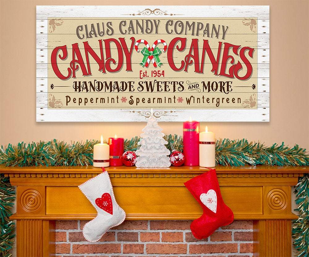 Claus Candy Cane Co - Canvas