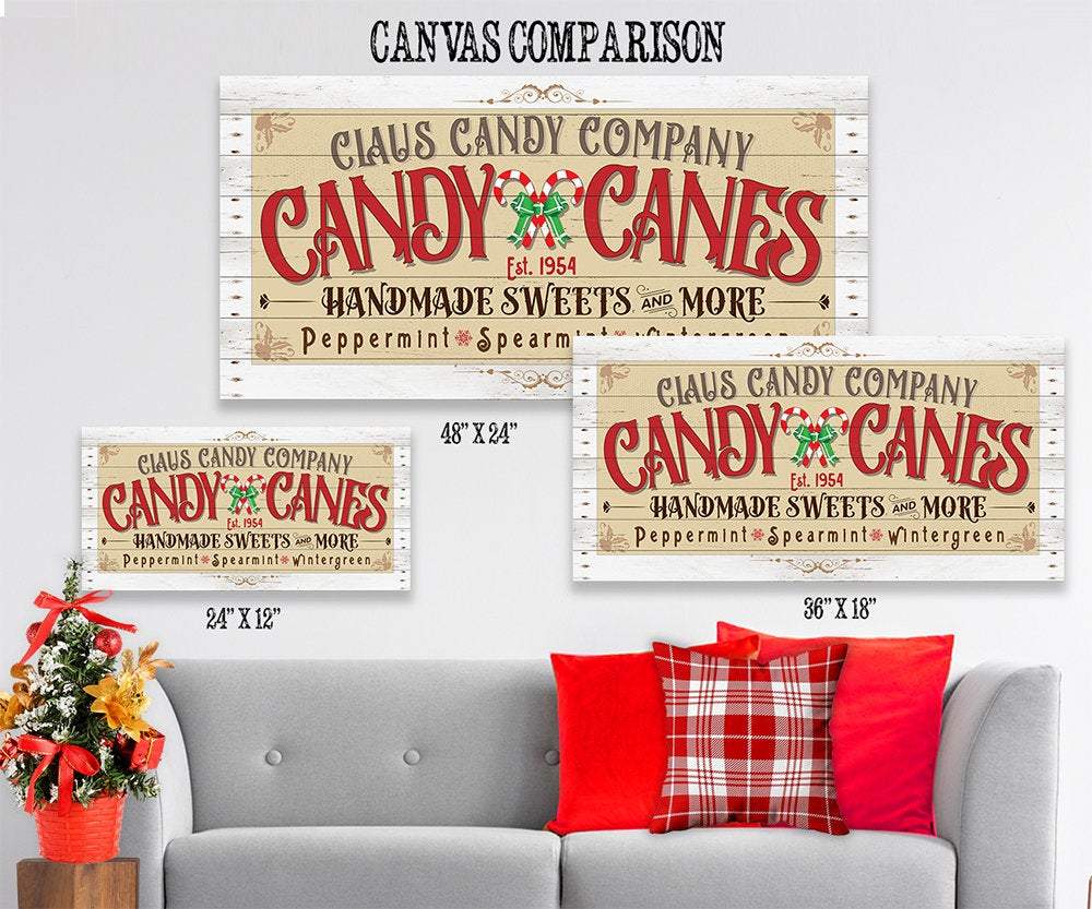 Claus Candy Cane Co - Canvas