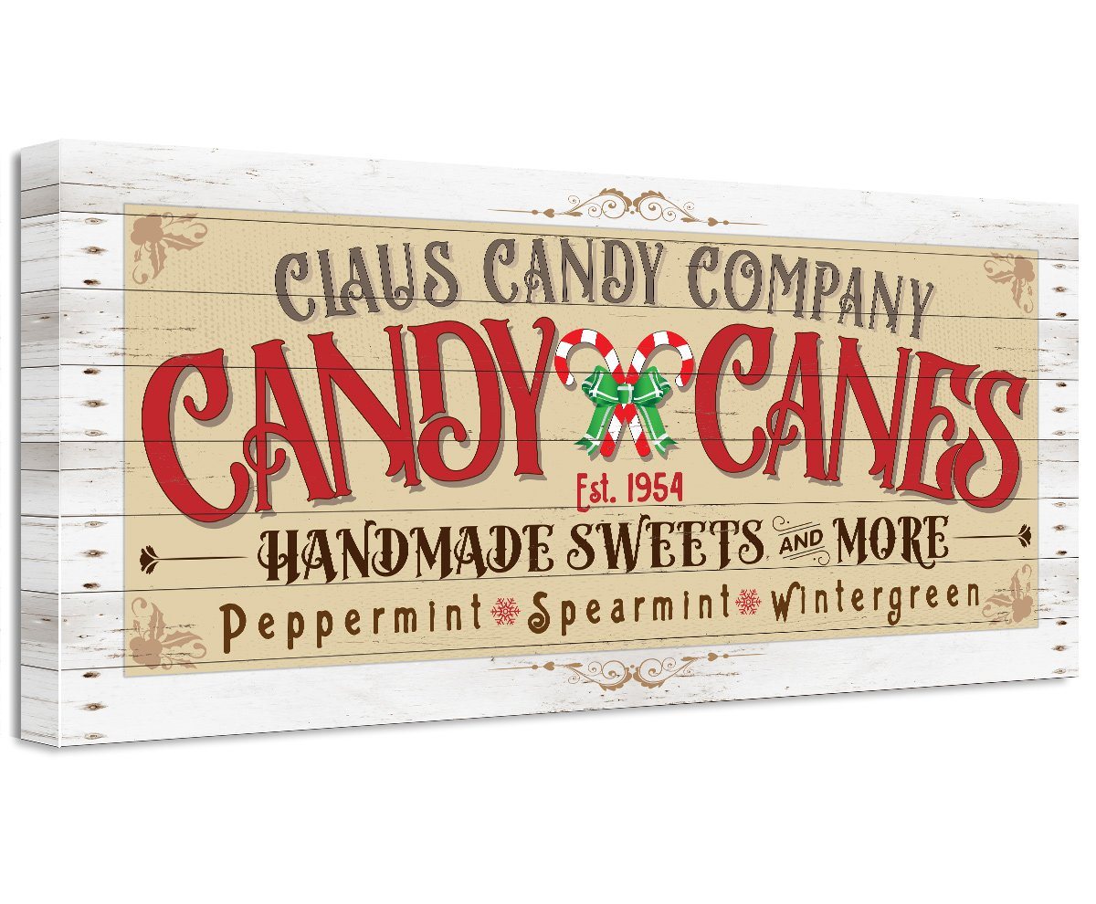 Claus Candy Cane Co - Canvas