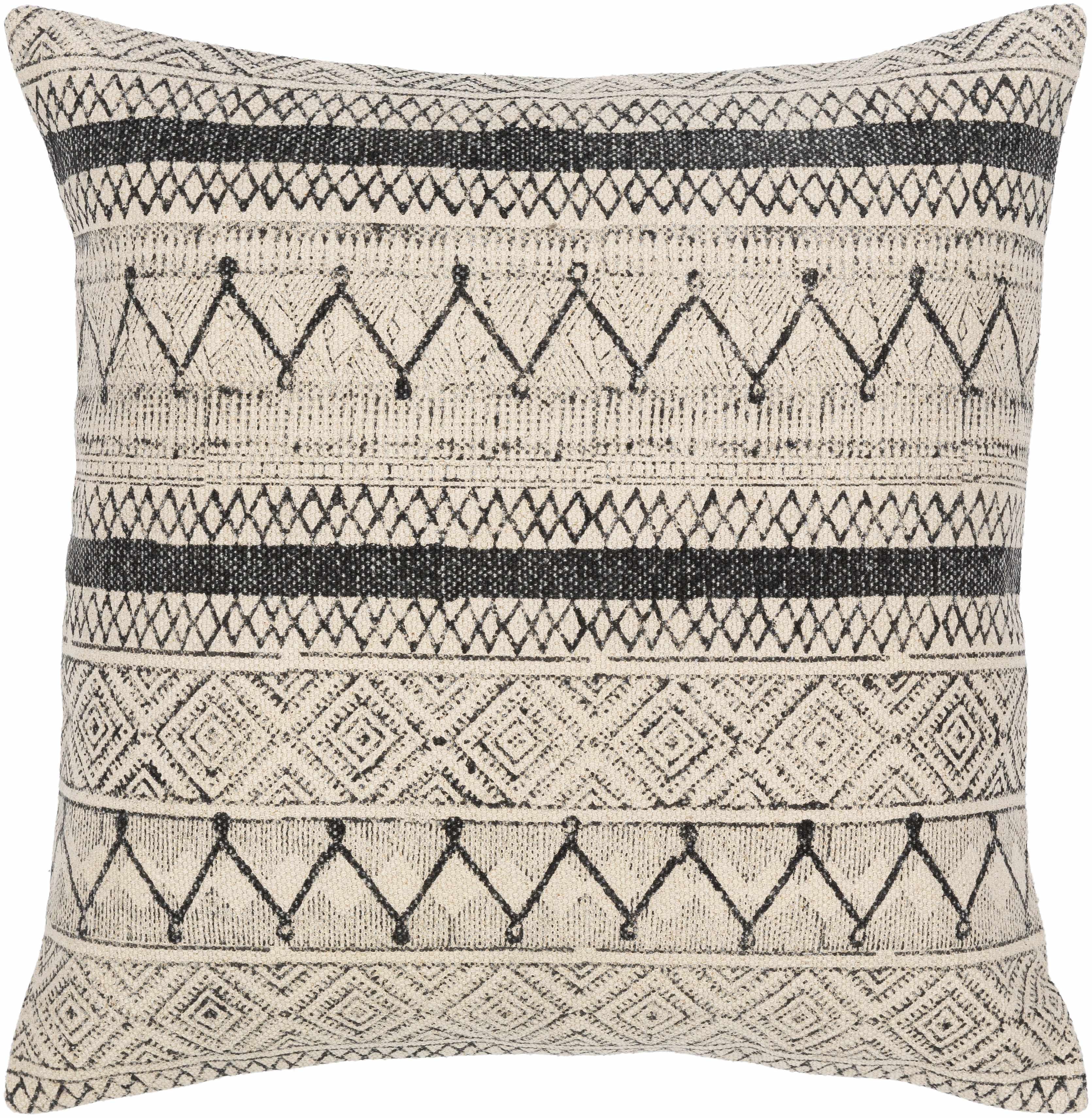 Calliope Monochrome Patterned Throw Pillow-0
