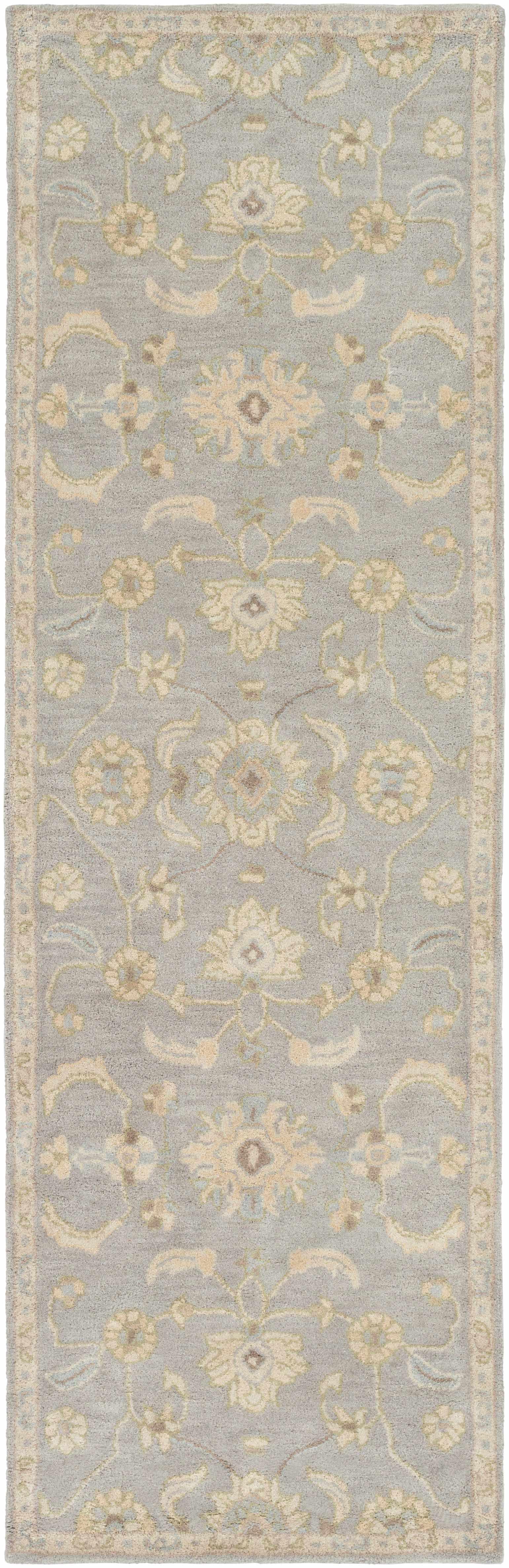 Copen Beige Floral Wool Rug - PRHOMZ