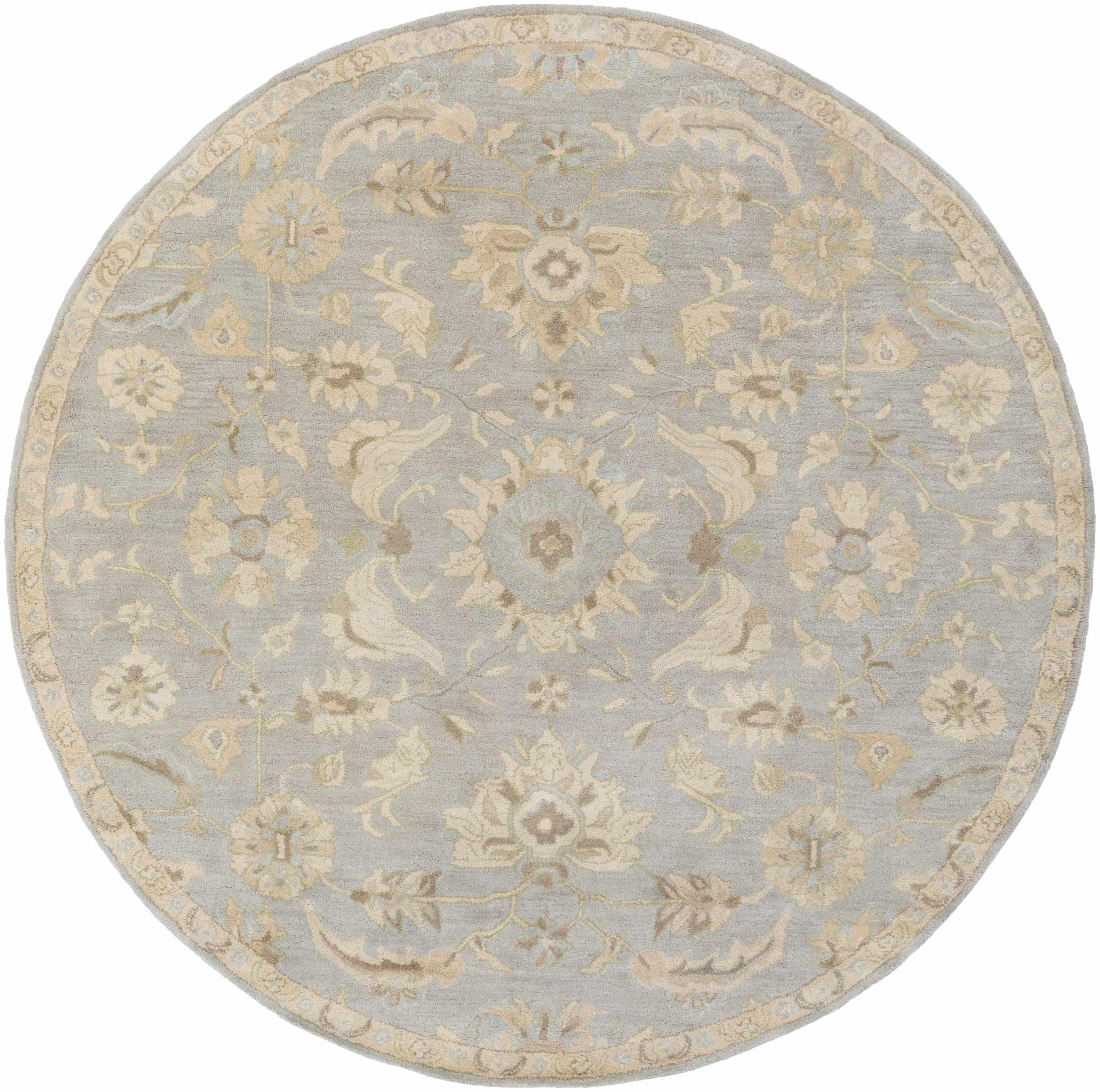 Copen Beige Floral Wool Rug - PRHOMZ