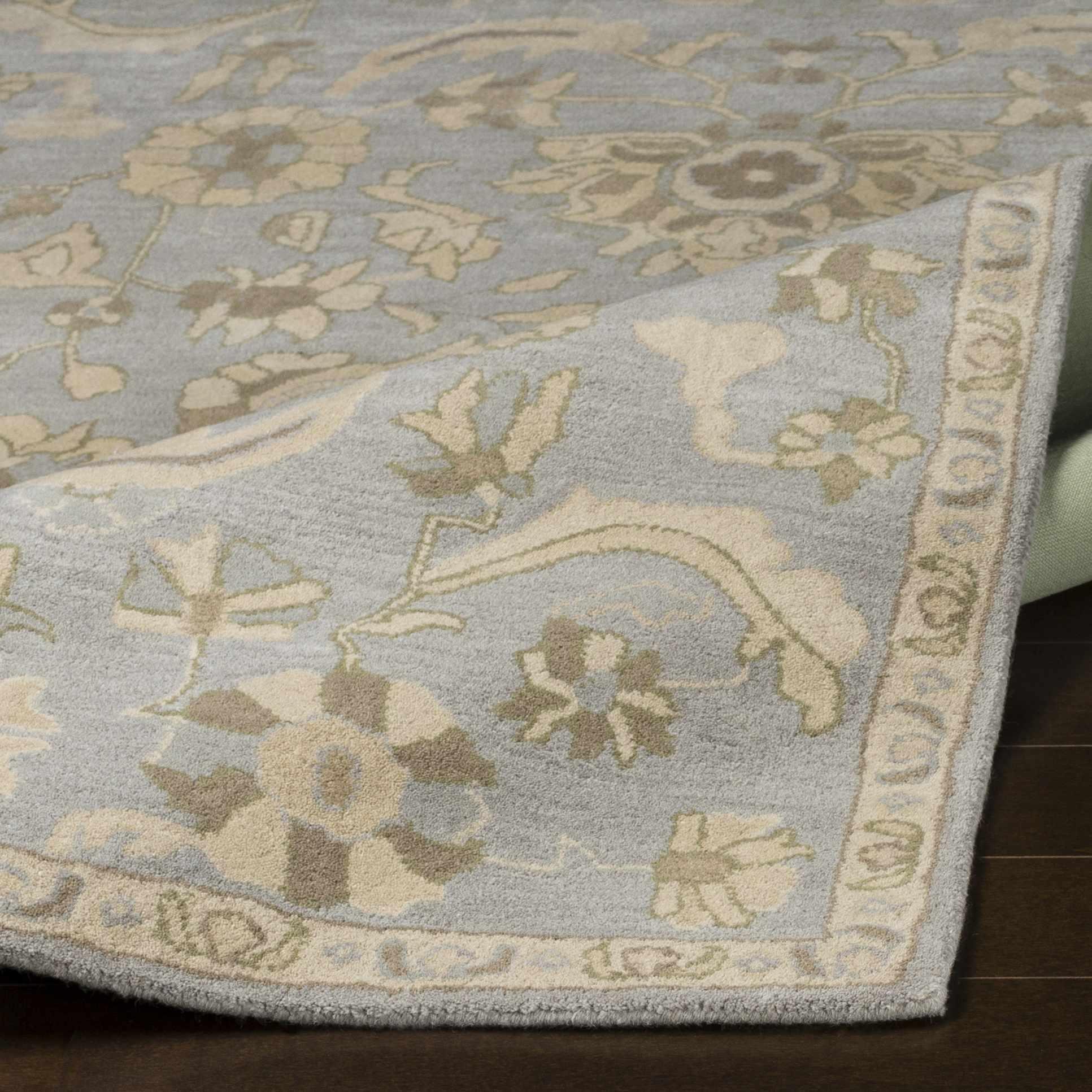 Copen Beige Floral Wool Rug - PRHOMZ