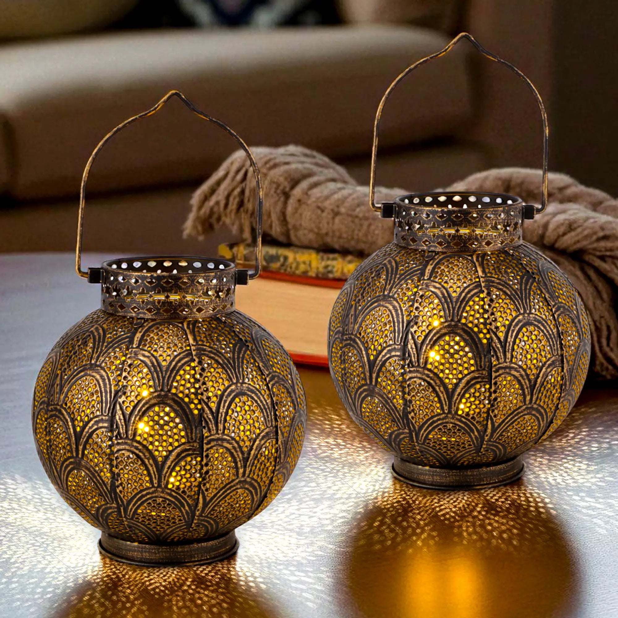 7'' High Battery Powered Cordless Lamp with LED Fairy Lights-1