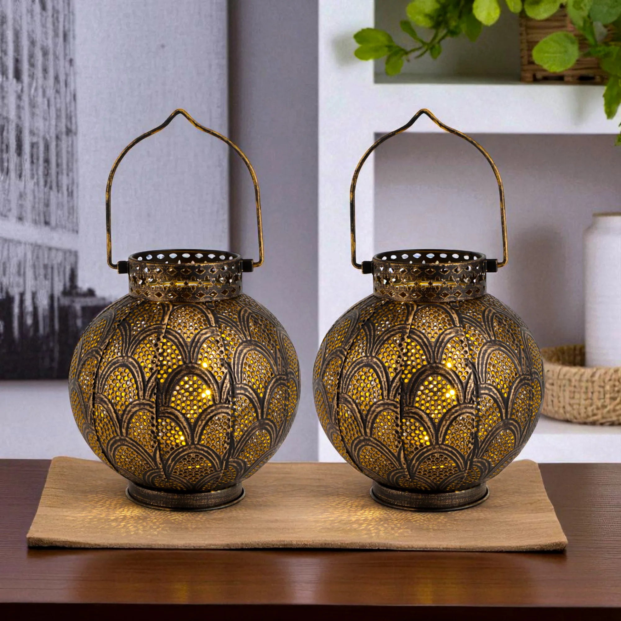 7'' High Battery Powered Cordless Lamp with LED Fairy Lights-0