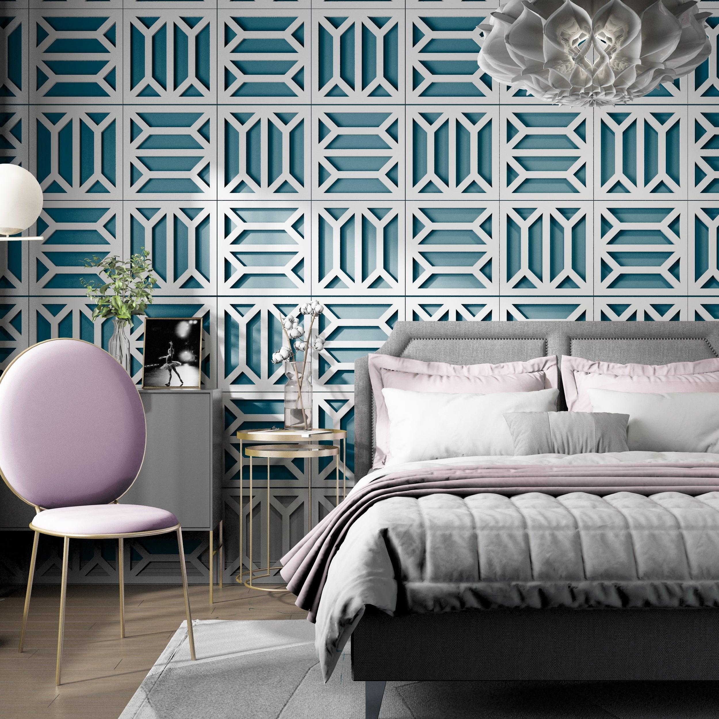 Geometric Square Pattern 3D Panels - PRHOMZ