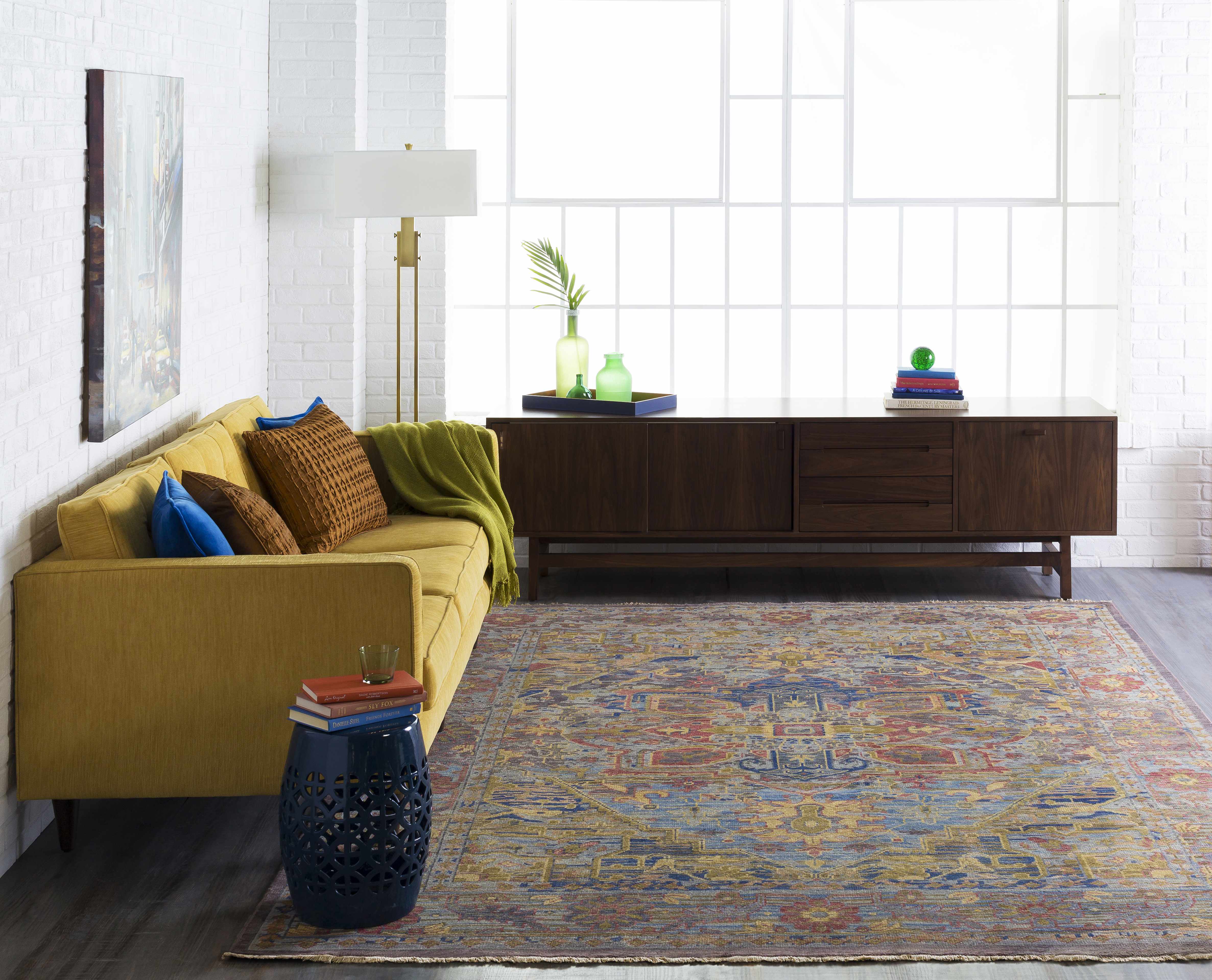 Navy Blue Ceramic Stool-1