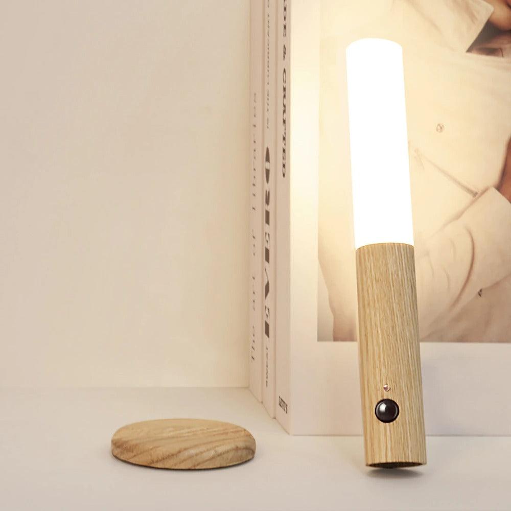 Rechargeable Wooden Wall Sconce with Motion Sensor | Cordless LED Night Light