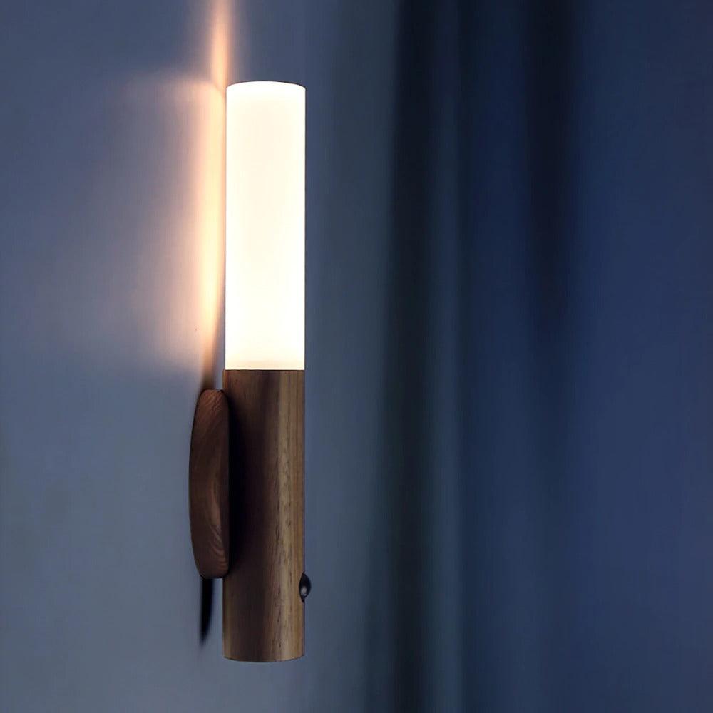 Rechargeable Wooden Wall Sconce with Motion Sensor | Cordless LED Night Light