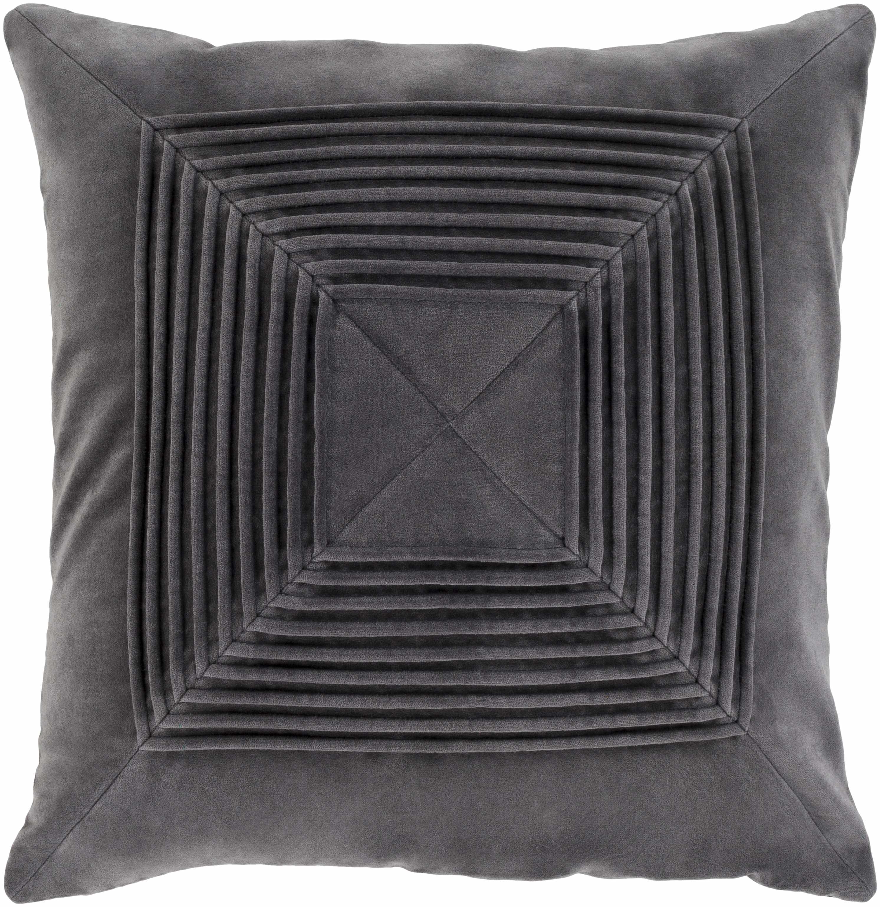 Crosby Charcoal Square Throw Pillow-1