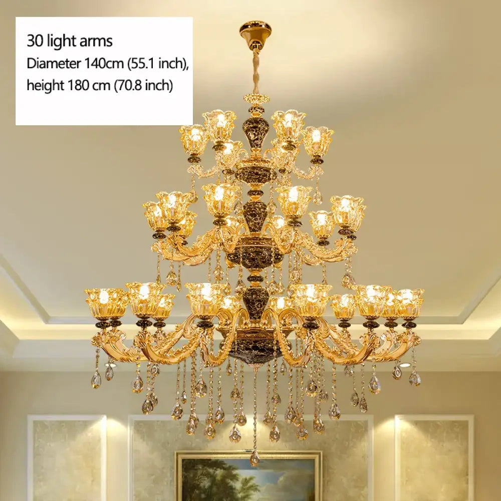Crystal Gold Chandelier | Living Room & Lounge Lighting