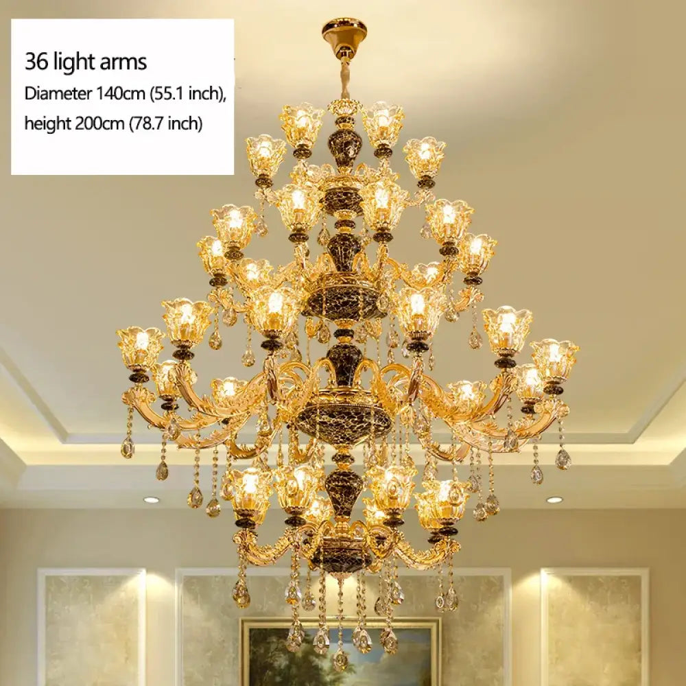 Crystal Gold Chandelier | Living Room & Lounge Lighting