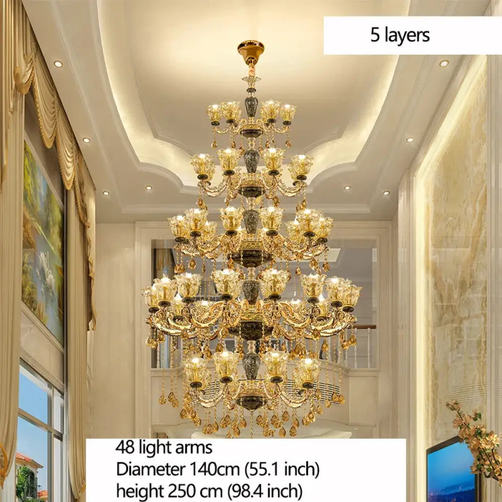 Crystal Gold Chandelier | Living Room & Lounge Lighting