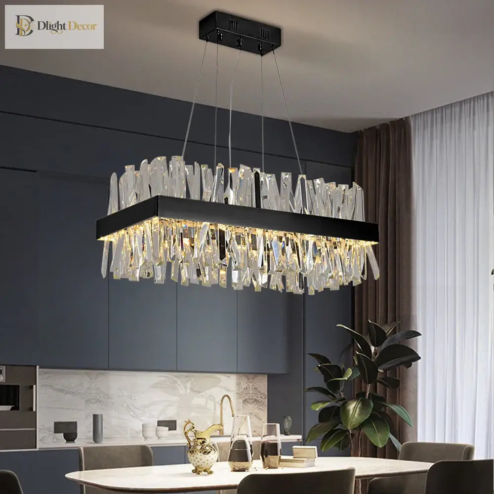Crystal Gold Chrome Chandelier | Kitchen Island Lighting
