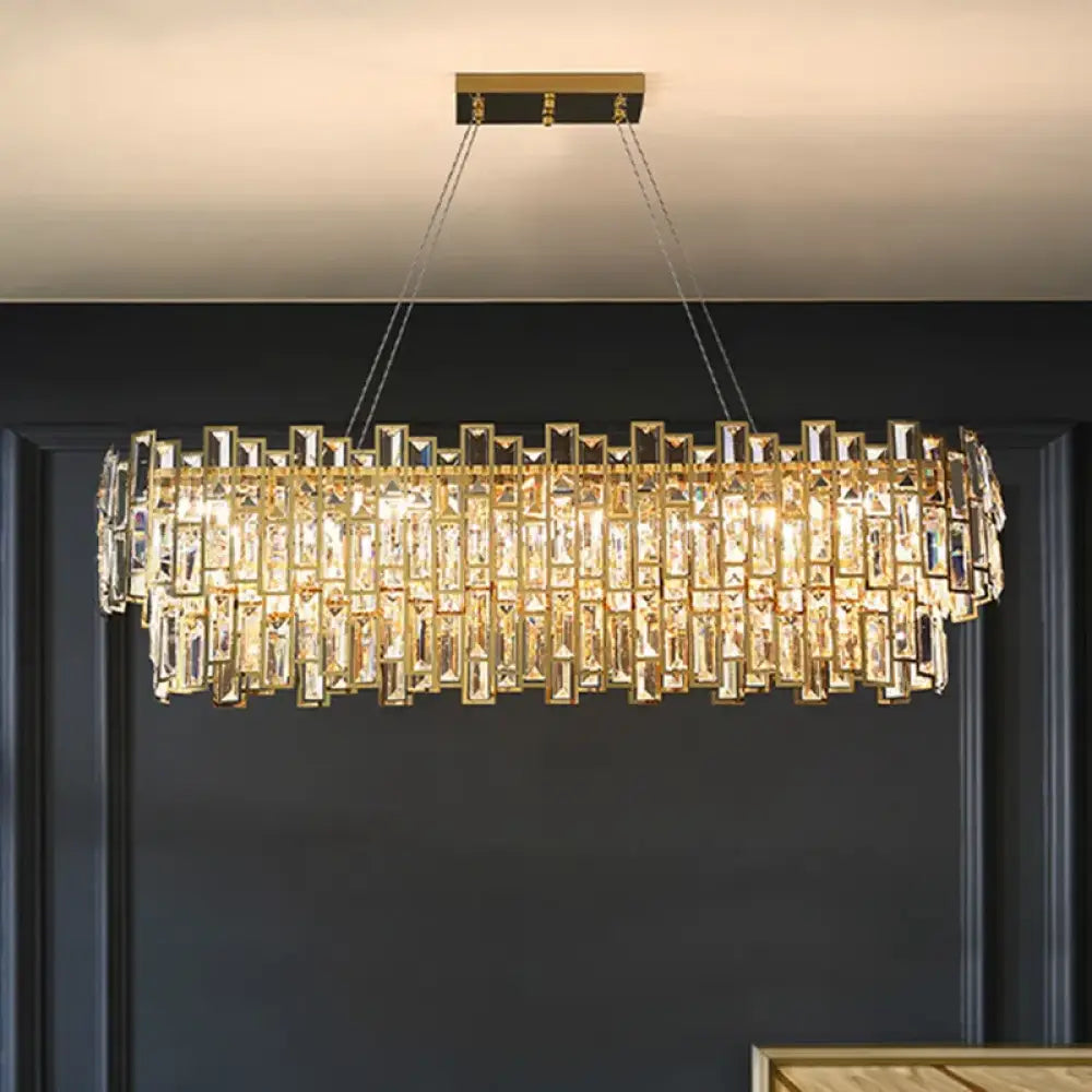 Crystal Gold Round Chandelier | Dining Room Lighting