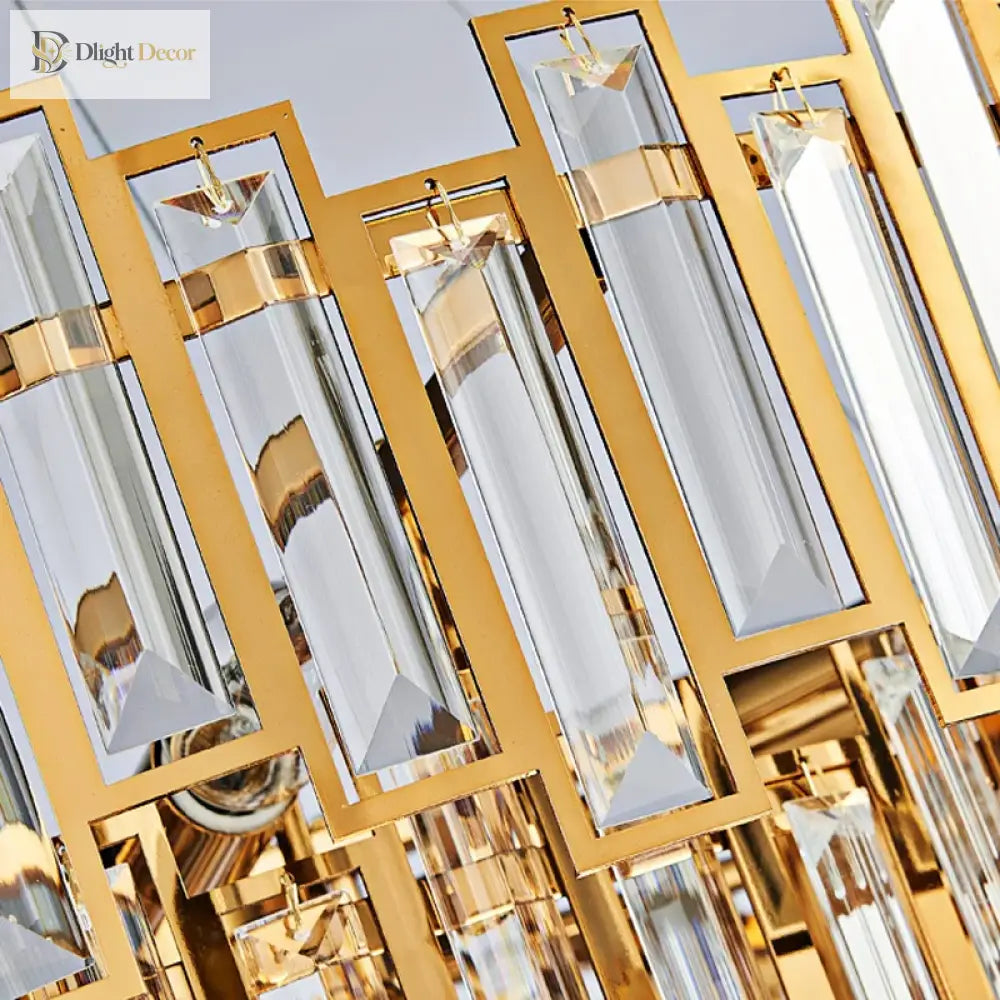 Crystal Gold Round Chandelier | Dining Room Lighting