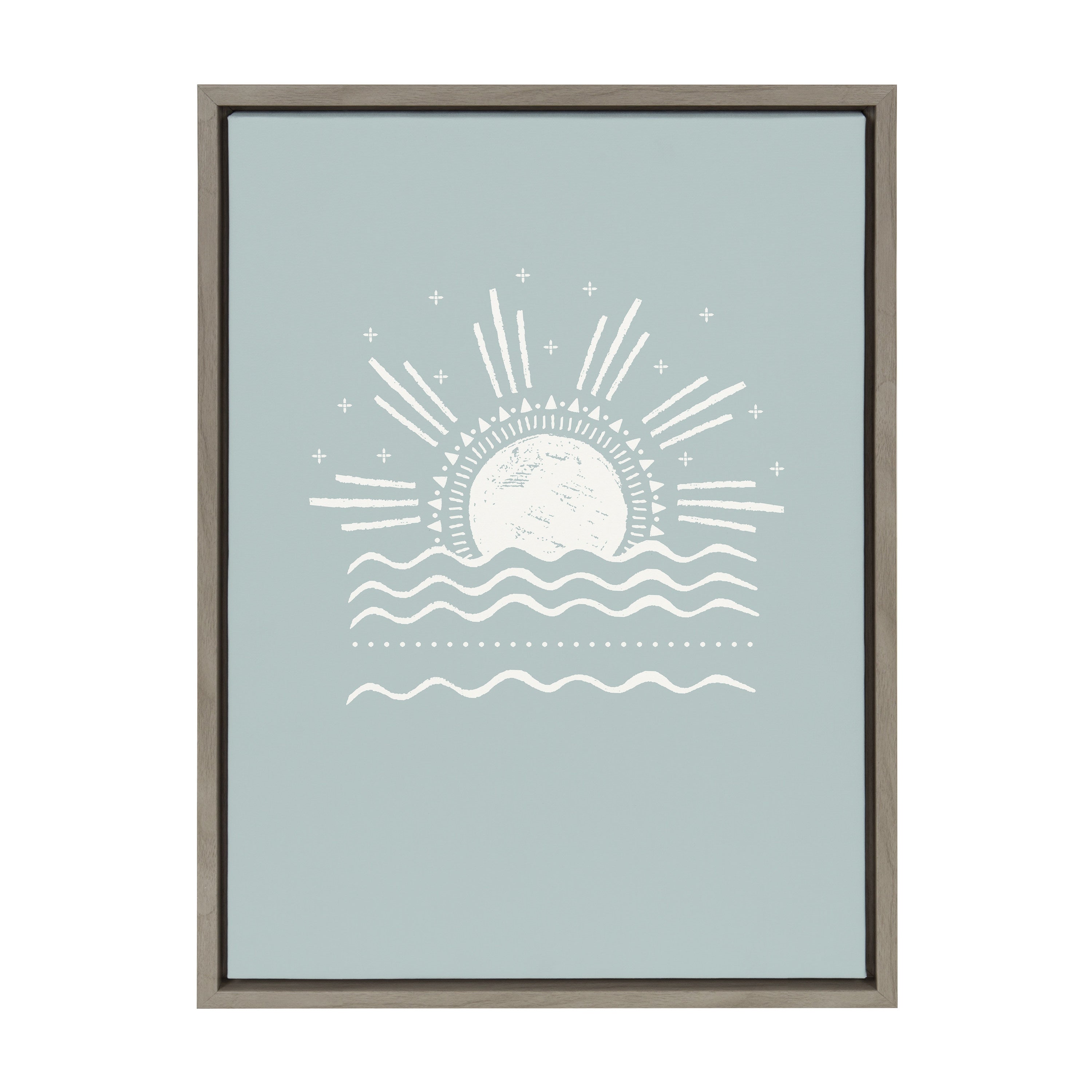 Sylvie Sun Beach Tropical Surf Framed Canvas by The Creative Bunch Studio