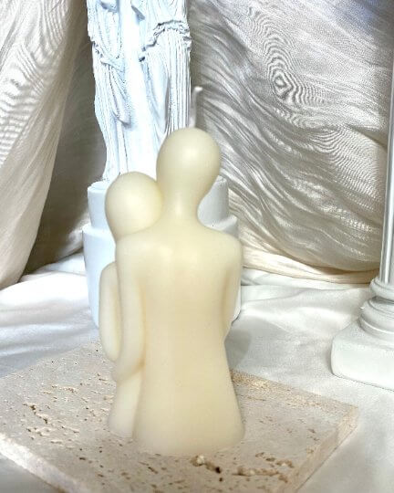 Cuddling Couple Candle — Romantic Sculptural Soy Wax, Handmade in USA