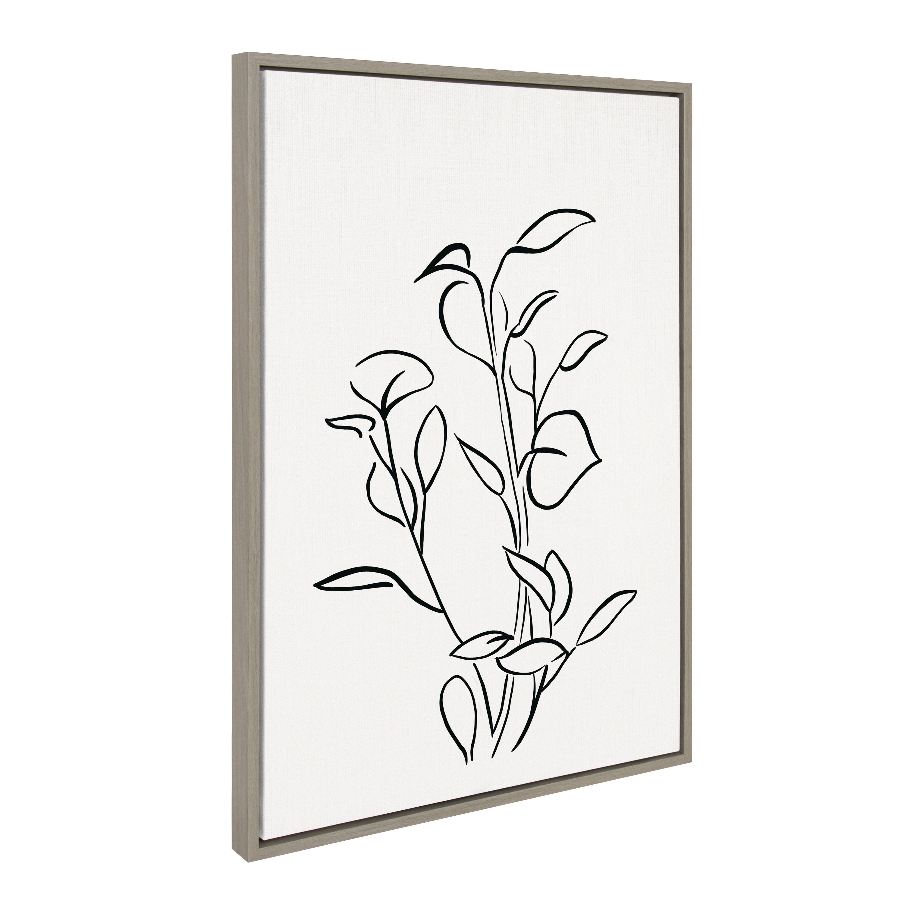 Sylvie Botanical Sketch Print No 2 Framed Canvas by The Creative Bunch Studio
