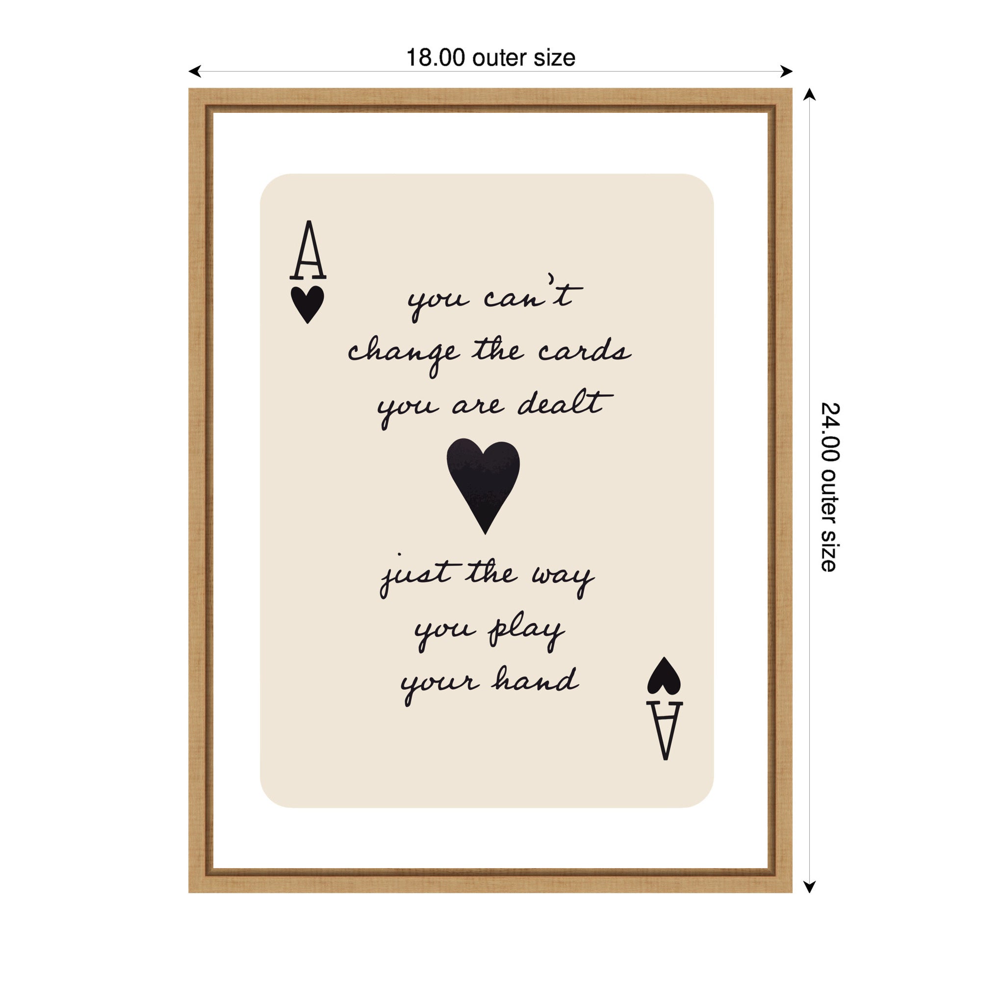 Ace of Heart Cards Positive Quote expansion by The Creative Bunch Studio Framed Canvas Wall Art Print