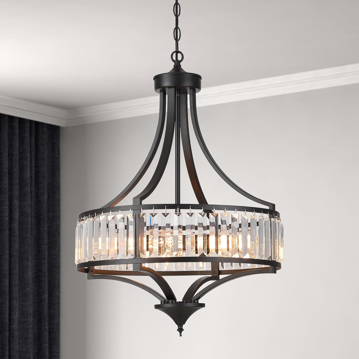 20 Inch Black Chandelier Pendant Fixture Modernist-0