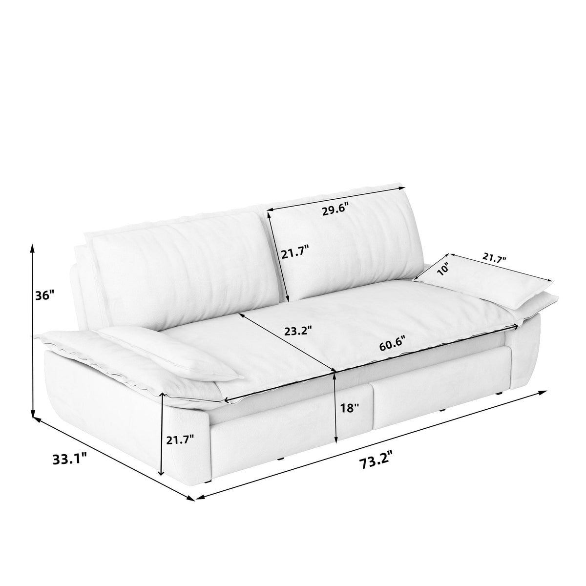 3-in-1 Convertible Sleeper Sofa Bed in Green