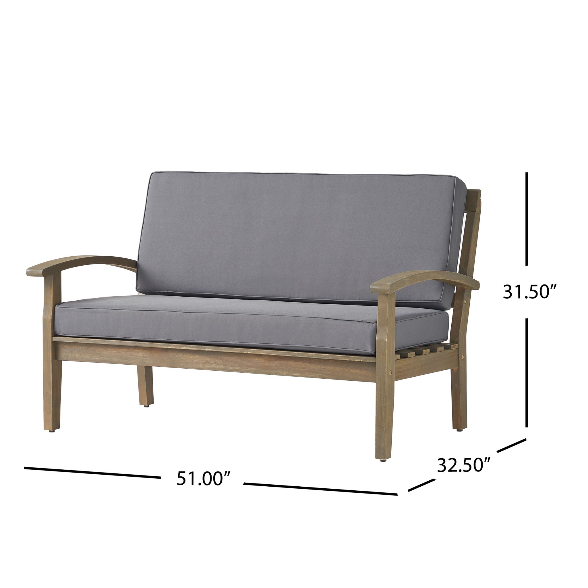 Outdoor Chat Set With Coffee Table and Loveseat