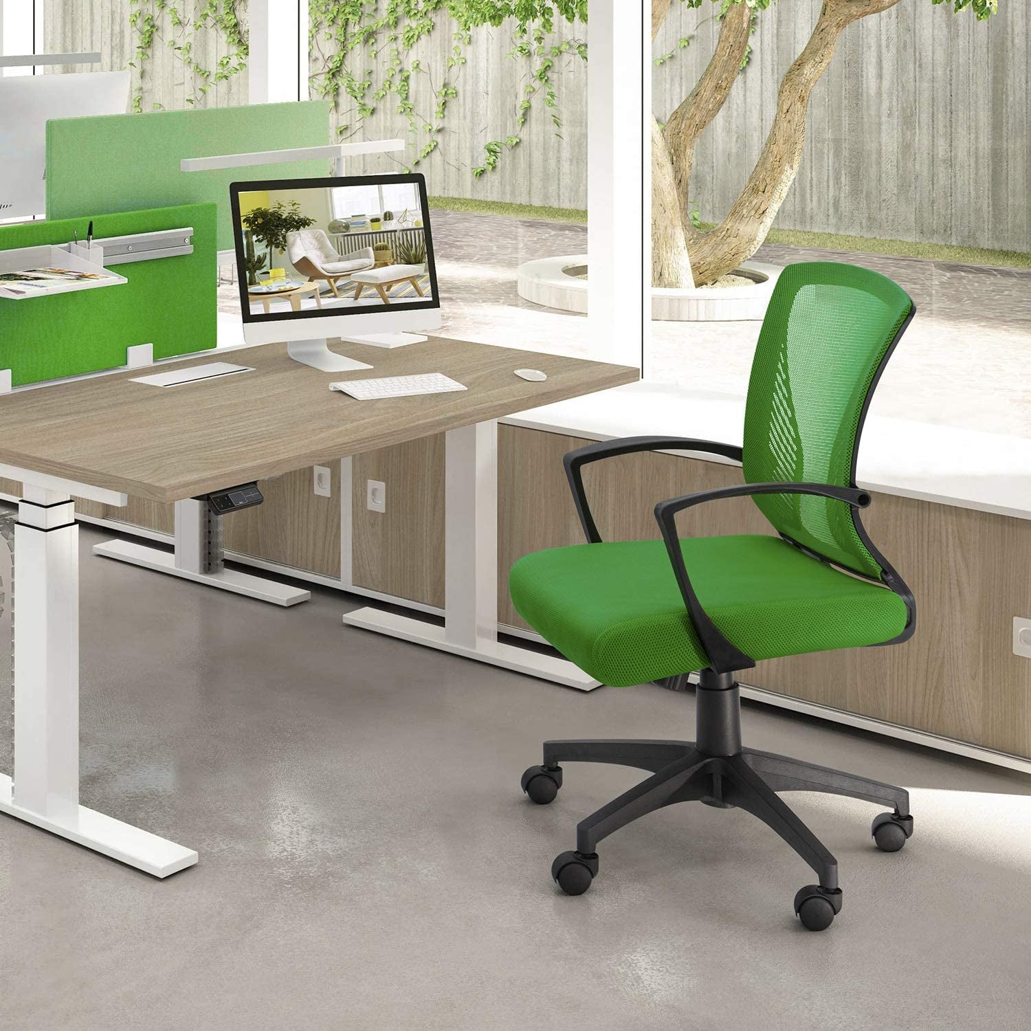 Ergonomic Green Mesh Office Chair With Lumbar Support