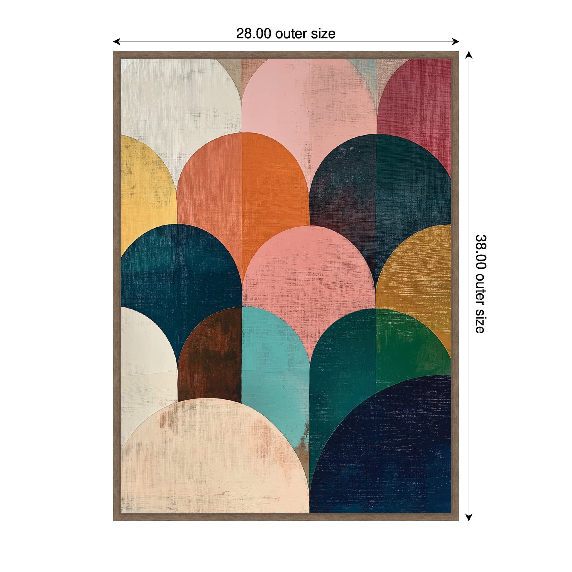 Sylvie Minimalist Geometric Abstract Jewel Tone Framed Canvas by The Creative Bunch Studio