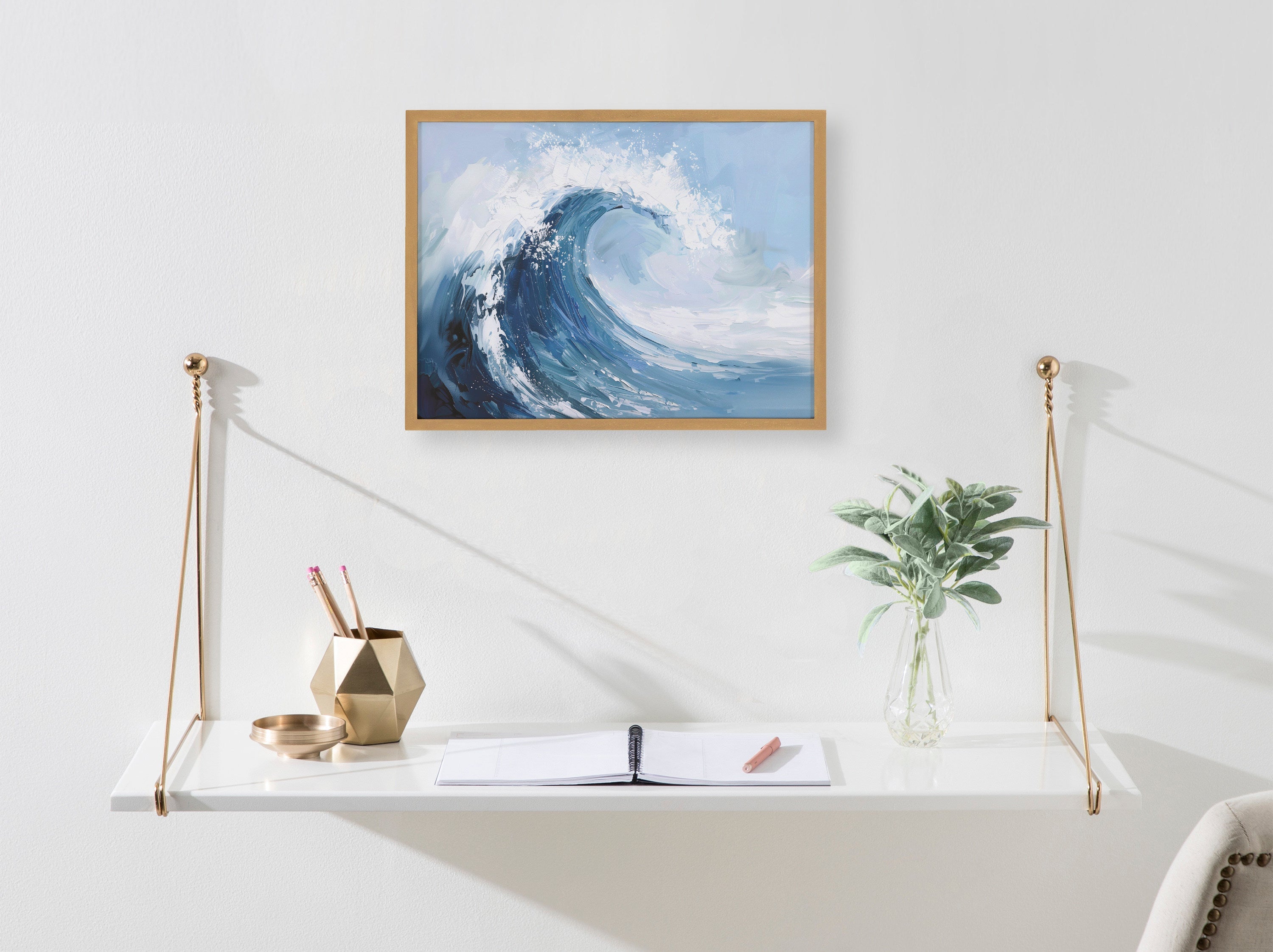 Gallery Abstract Painterly Coastal Ocean Wave Print by The Creative Bunch Studio