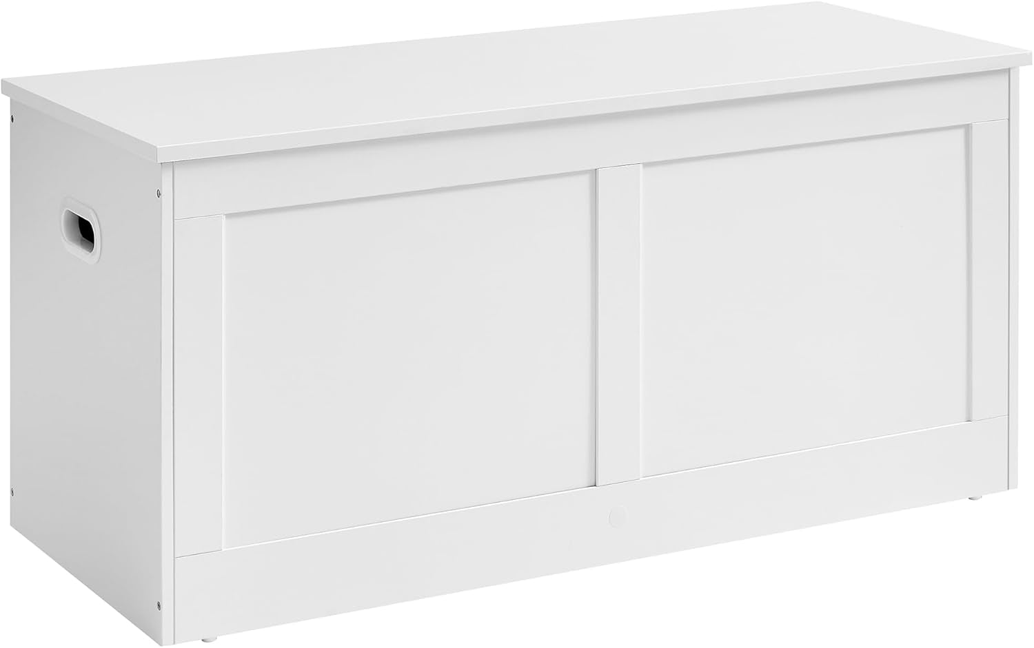 Cloud White Oversized Entryway Storage Bench Hinges