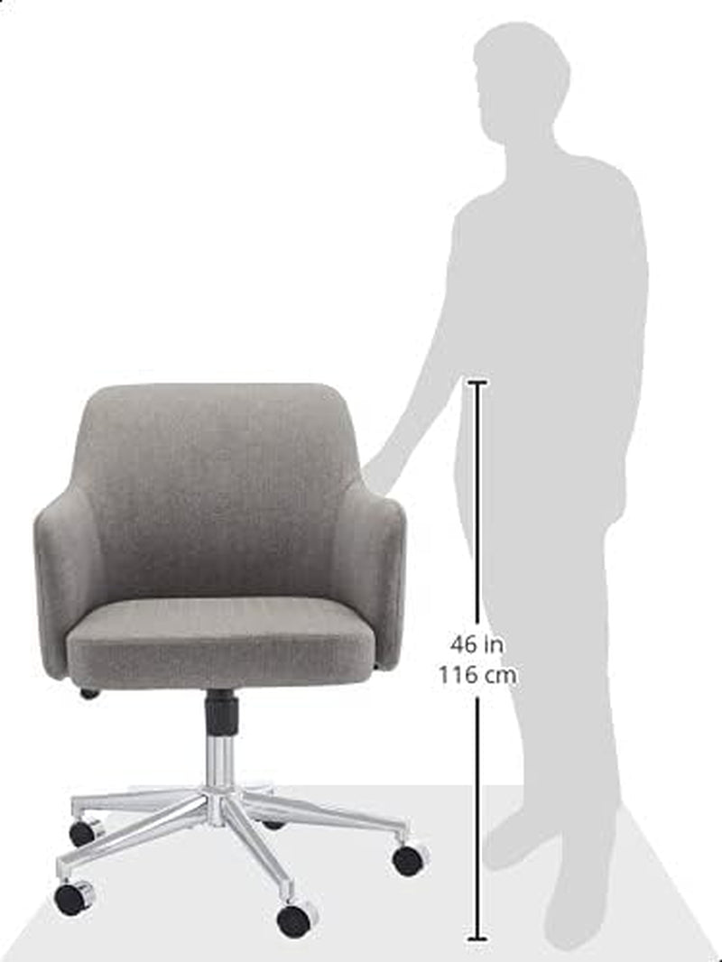 Light Gray Office Chair With 360 Swivel For Modern Home Office