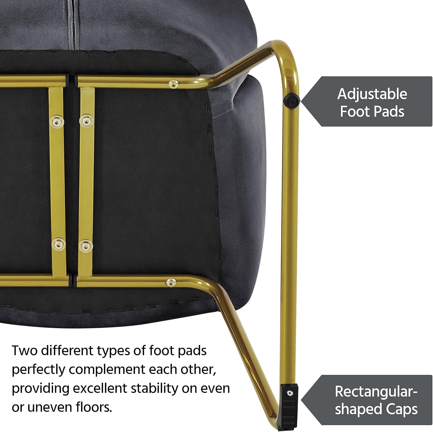 Flower Shape Velvet Armchair With Golden Legs Dark Gray