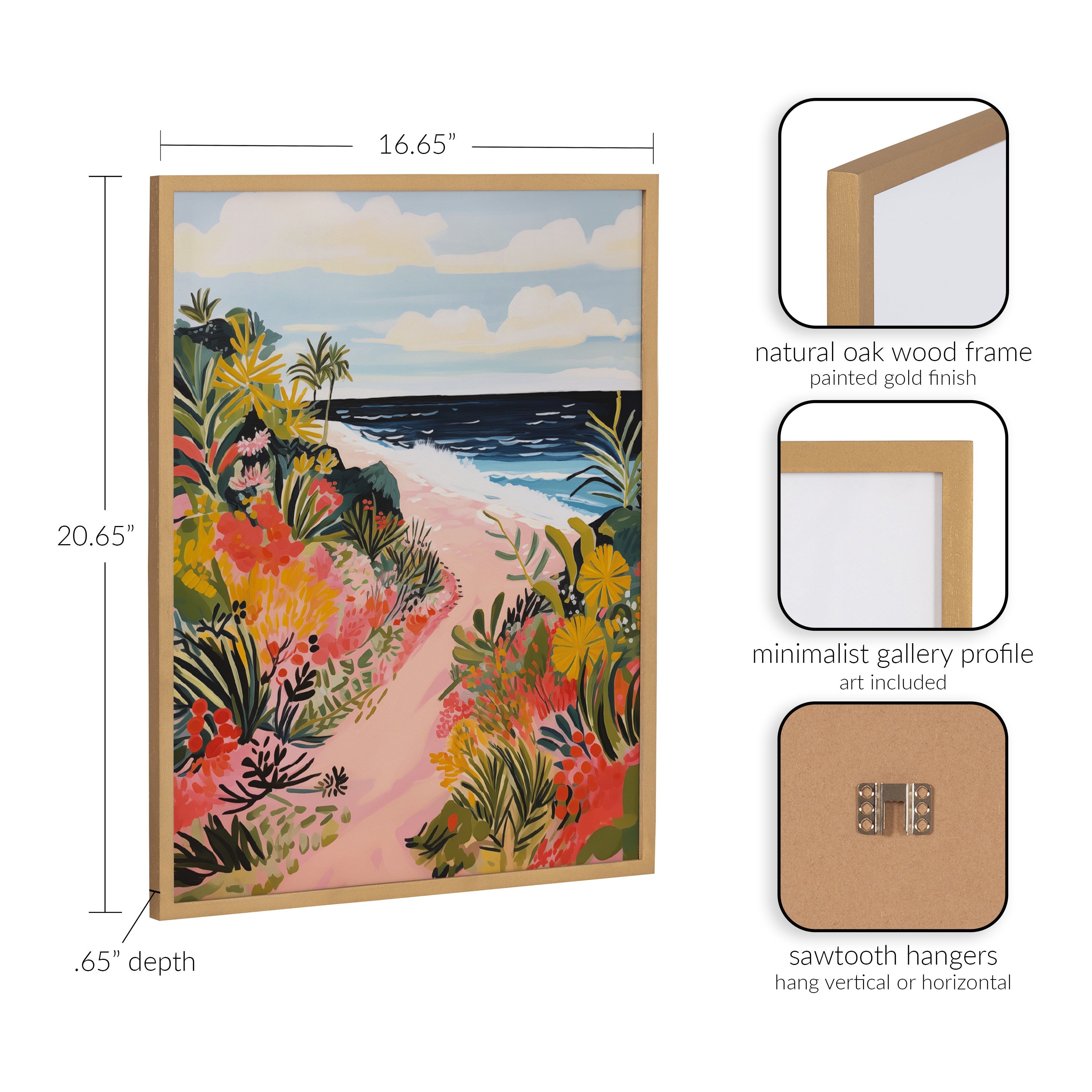 Gallery Tropical Bright Ocean Path Landscape Print by The Creative Bunch Studio