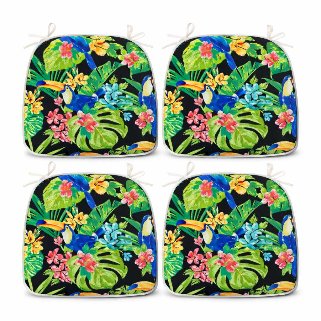 Outdoor Patio Chair Cushions, Water-Repellent U-Shape Thick Foam Seat Cushions with Ties