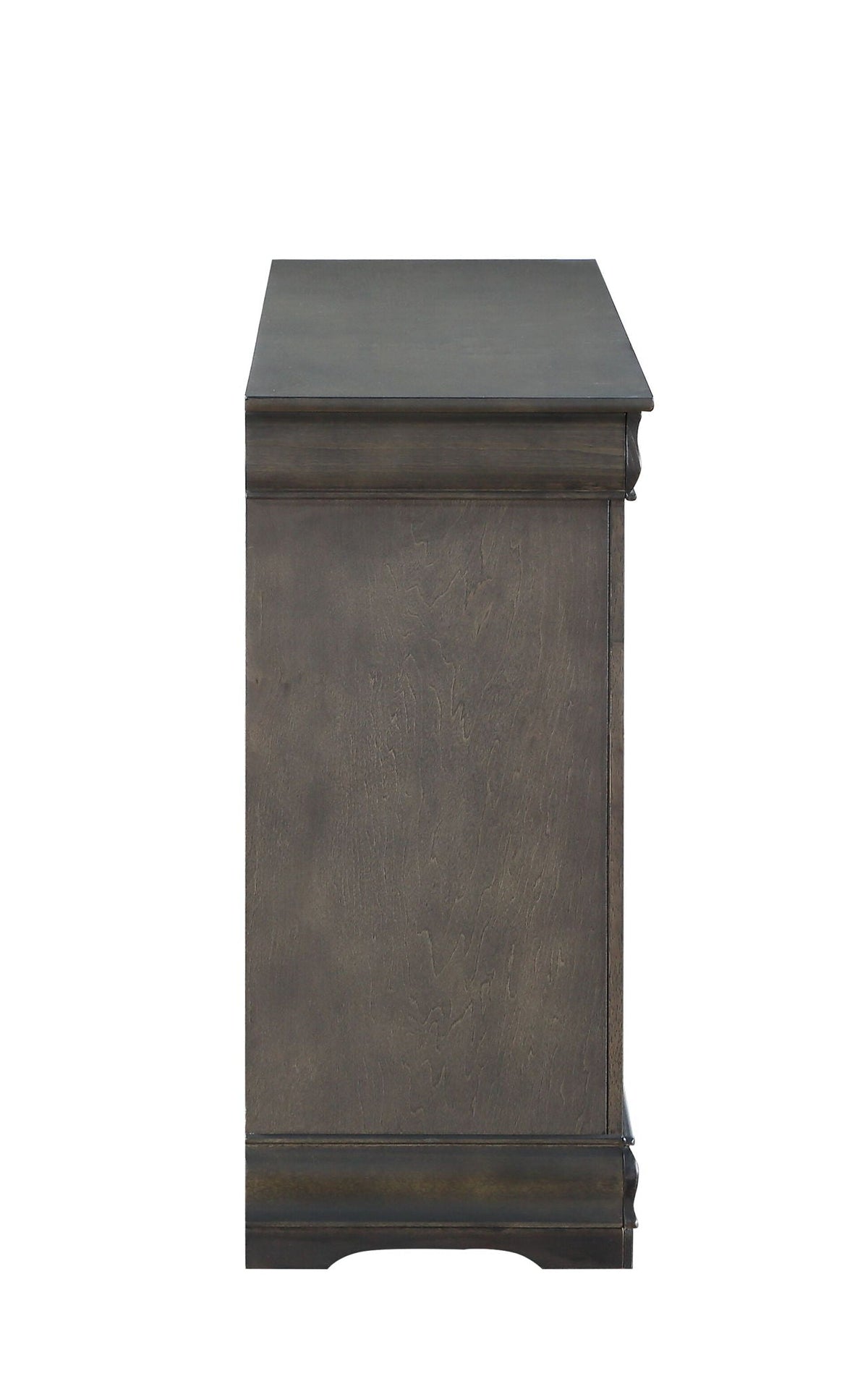 Louis Philippe Bedroom Dresser with Sleek Design - Dark Brown or Dark Gray