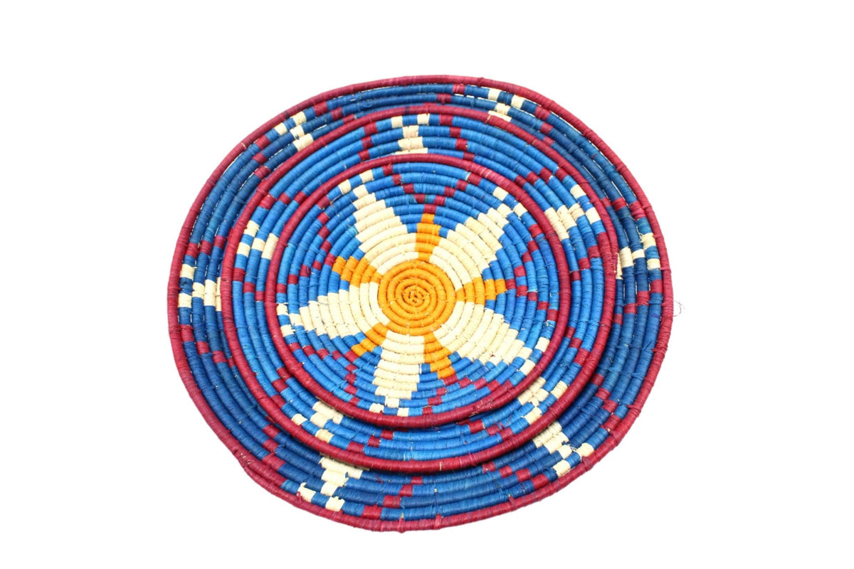 Dakarai Raffia Straw Wall Decor Display Basket Tray Sets